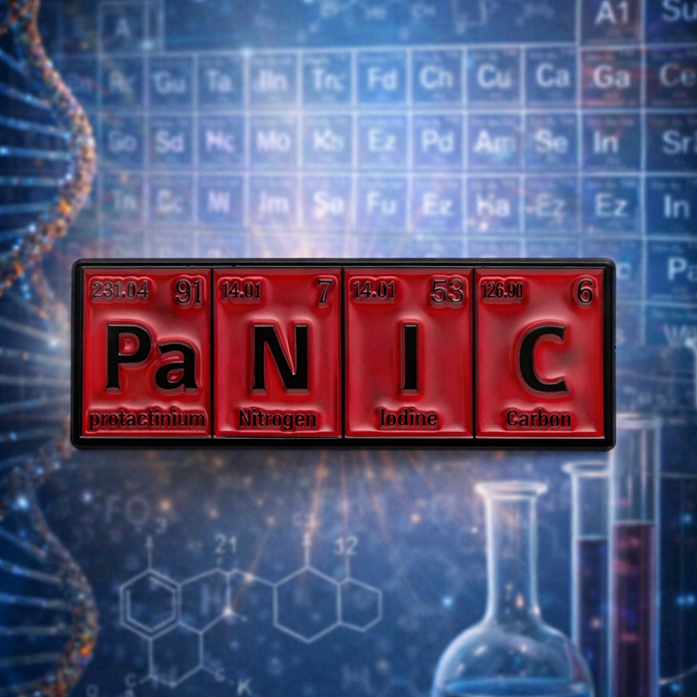 Металлический химический значок PaNIC, 13х40 мм